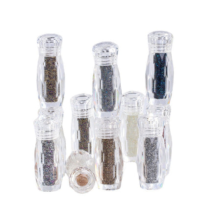 New nail art jewelry bottle transparent pixie beads sequins nail rhinestone decoration
