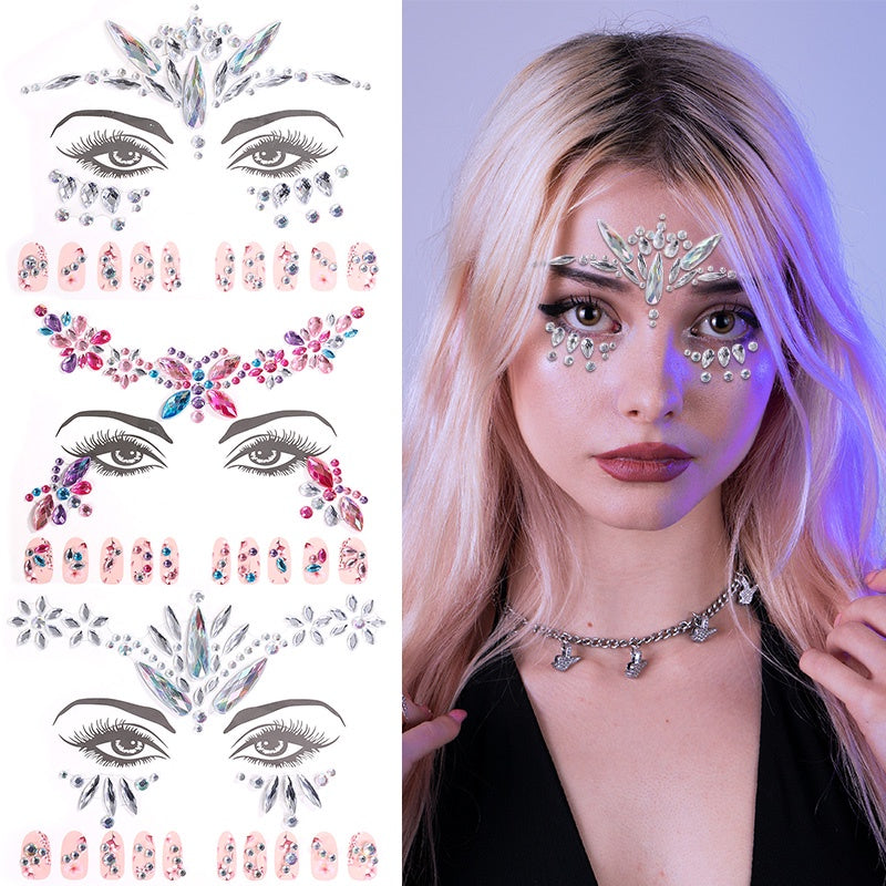 Halloween Face Decoration New Color Face Crystal Sticker Acrylic Diamond Tattoo Sticker