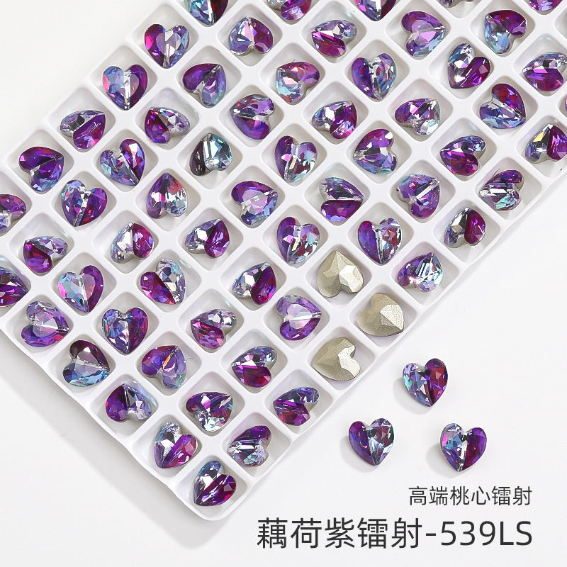 New Designs Laser Series Heart Shape K9 Glass Fancy Rhinestone For DIY Handmade Nail Art Jewelry