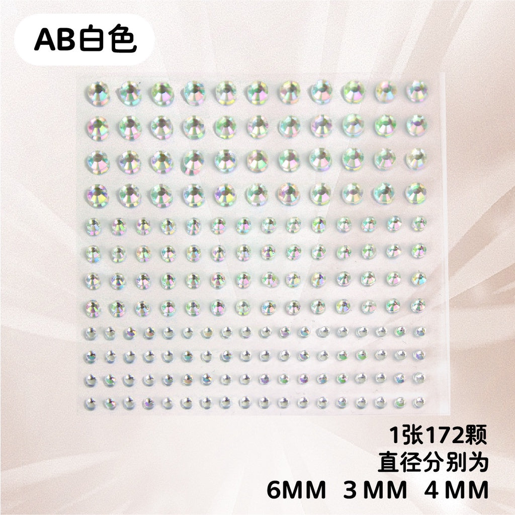 Cross-Border Hot Sell Face Rhinestone Diamond Sticker Eyebrow Eye Pad Forehead Face Decoration Acrylic Crystal Sticker Party Diamond Sticker