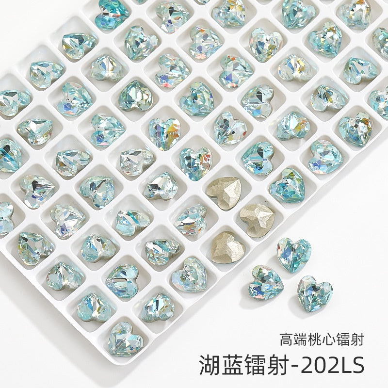 New Designs Laser Series Heart Shape K9 Glass Fancy Rhinestone For DIY Handmade Nail Art Jewelry