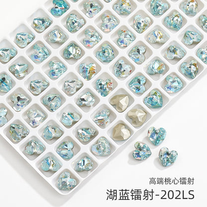 New Designs Laser Series Heart Shape K9 Glass Fancy Rhinestone For DIY Handmade Nail Art Jewelry