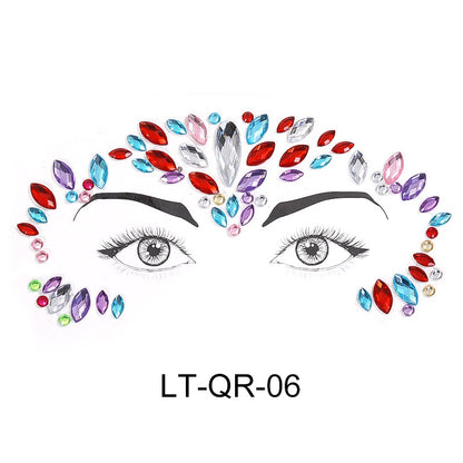 Tattoo Sticker Face Rhinestone Diamond Forehead Stickers Creative Stage Beauty Stickers Face Pasters