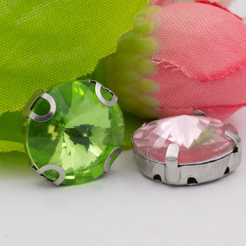10mm/12mm Satellite Claw Rhinestone Glass Hand Stitched Rhinestone Crystal Material Clothing Accessories Embellished Trinket Accessories Diy Handmade