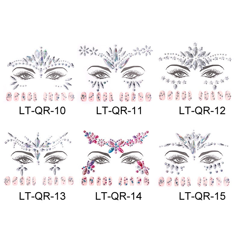 Halloween Face Decoration New Color Face Crystal Sticker Acrylic Diamond Tattoo Sticker