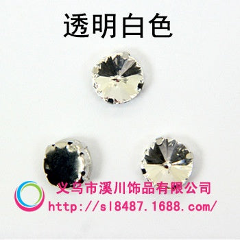 10mm/12mm Satellite Claw Rhinestone Glass Hand Stitched Rhinestone Crystal Material Clothing Accessories Embellished Trinket Accessories Diy Handmade