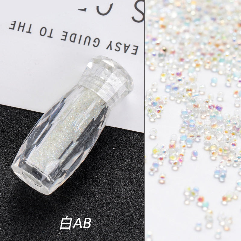 New nail art jewelry bottle transparent pixie beads sequins nail rhinestone decoration