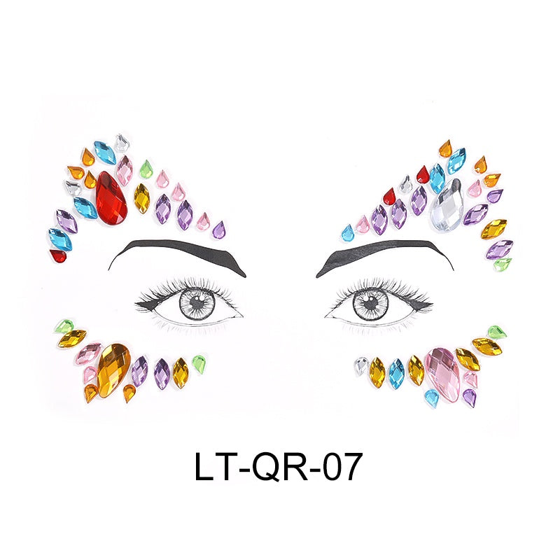 Tattoo Sticker Face Rhinestone Diamond Forehead Stickers Creative Stage Beauty Stickers Face Pasters