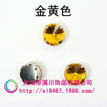 10mm/12mm Satellite Claw Rhinestone Glass Hand Stitched Rhinestone Crystal Material Clothing Accessories Embellished Trinket Accessories Diy Handmade