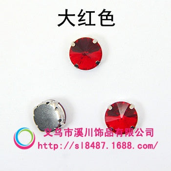 10mm/12mm Satellite Claw Rhinestone Glass Hand Stitched Rhinestone Crystal Material Clothing Accessories Embellished Trinket Accessories Diy Handmade