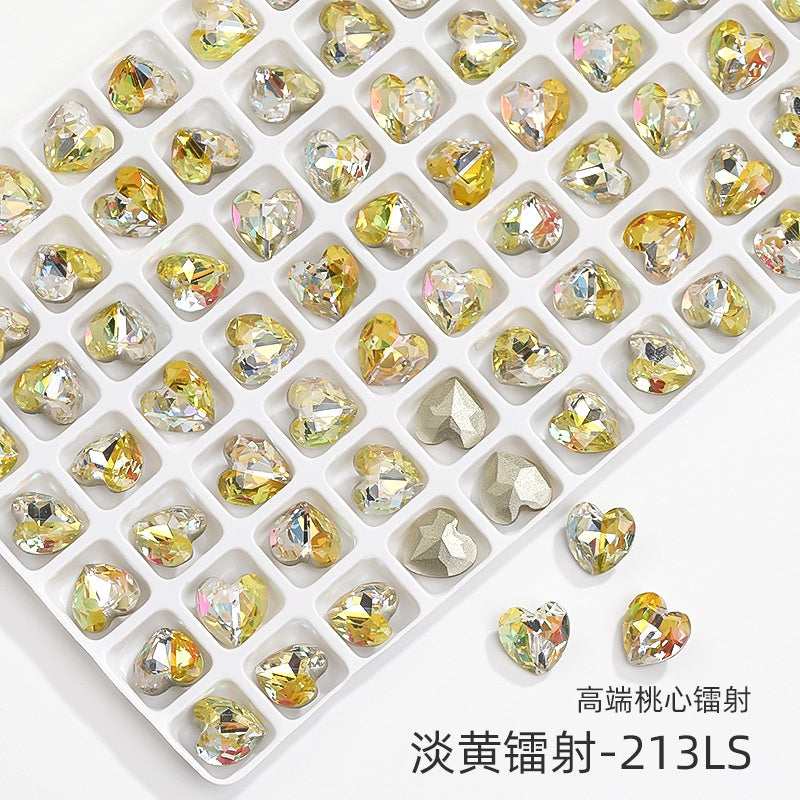 New Designs Laser Series Heart Shape K9 Glass Fancy Rhinestone For DIY Handmade Nail Art Jewelry