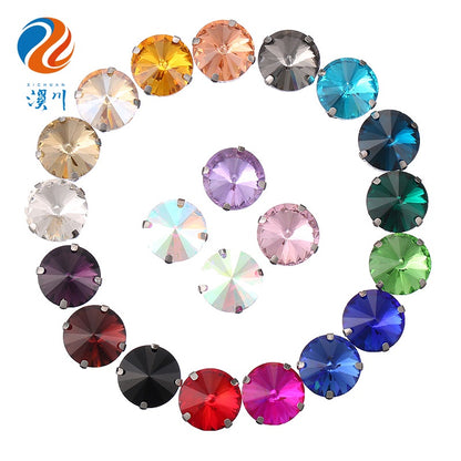 10mm/12mm Satellite Claw Rhinestone Glass Hand Stitched Rhinestone Crystal Material Clothing Accessories Embellished Trinket Accessories Diy Handmade