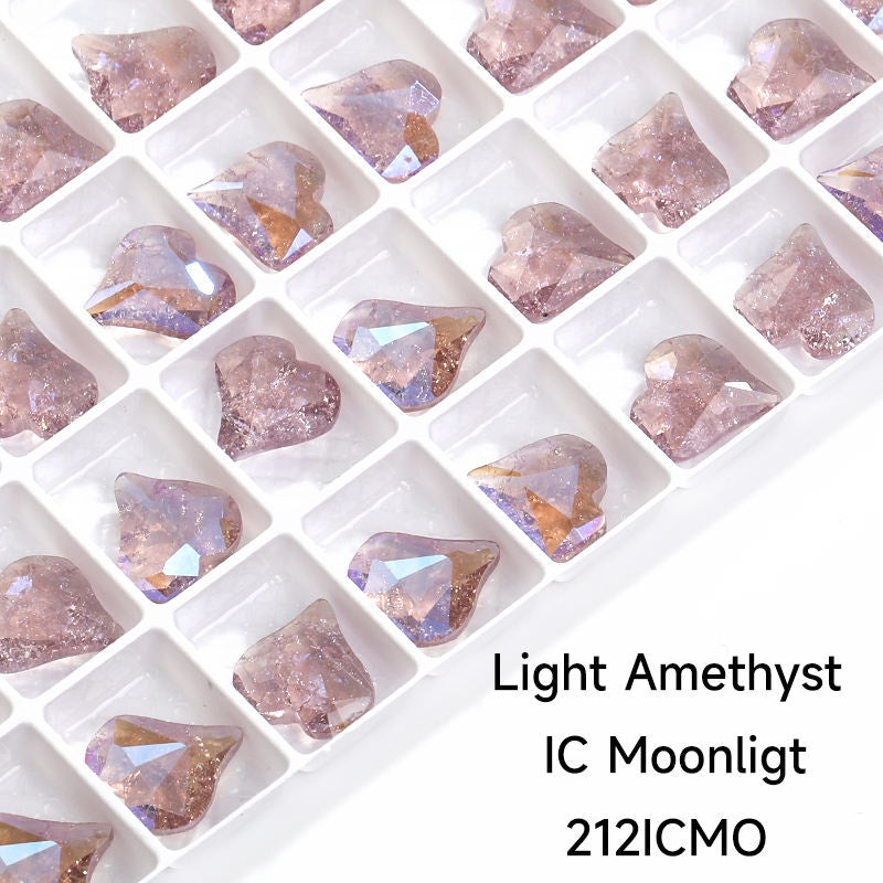 【ready stock】Gemstone jewelry New Design Luxury Sweet Heart IC Series K9 Glass Pointback Rhinestone For Clothing