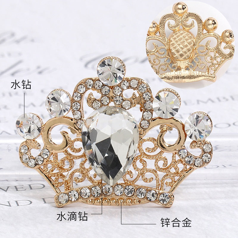 New DIY Fashion Rhinestone Crown Hair Accessories Clothing Bags Alloy Jewelry Handmade for Girls