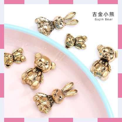 Retro Accessories Zinc Alloy Gold Rabbit Bear Shape DIY Handmade Hair Accessories Phone Case