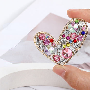 Heart-shaped Alloy Full of Drill Rhinestones Handmade DIY Phone Case Accessories Decoration