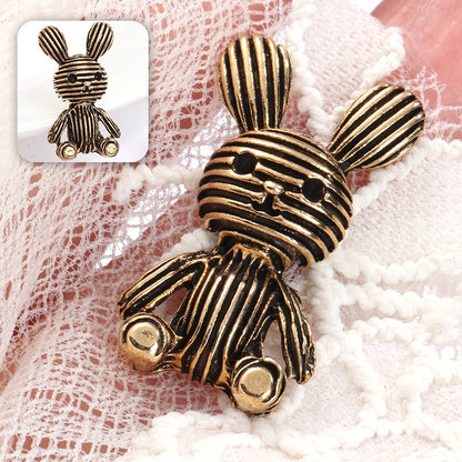 5PCS High-quality alloy vintage horizontal black bear rabbit zinc jewelry headdress DIY accessories