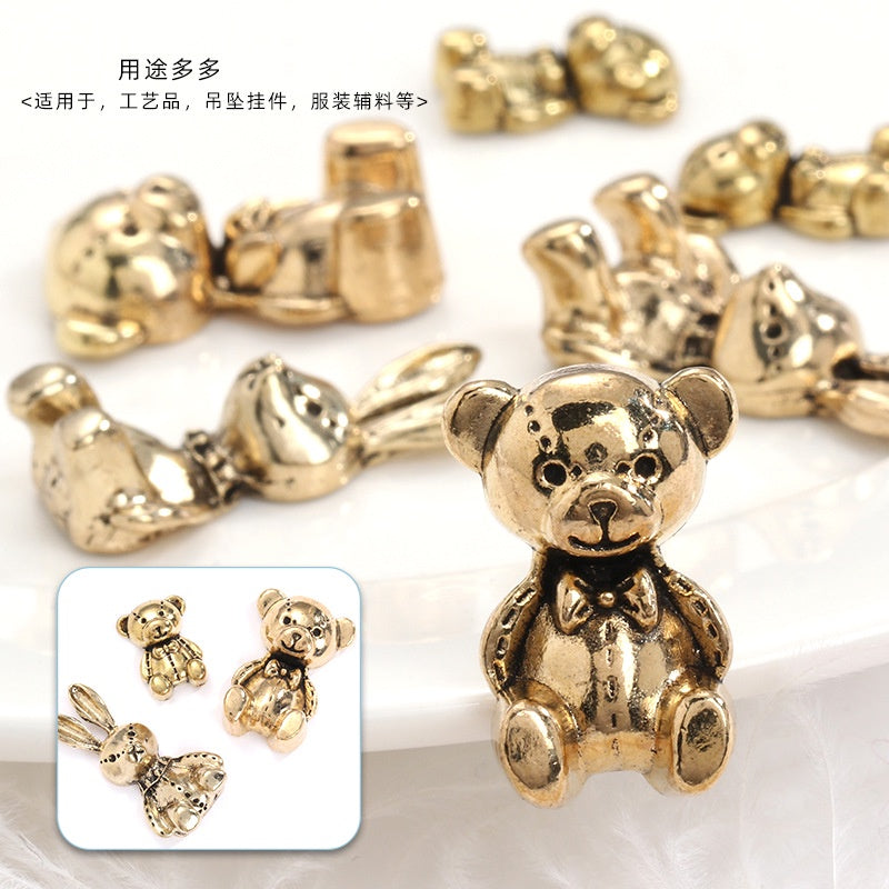 Retro Accessories Zinc Alloy Gold Rabbit Bear Shape DIY Handmade Hair Accessories Phone Case