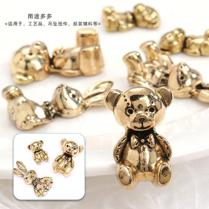 Retro Accessories Zinc Alloy Gold Rabbit Bear Shape DIY Handmade Hair Accessories Phone Case