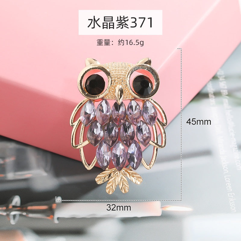 Rhinestone Owl Alloy Accessories Mobile phone case sticker Diy bag clothing alloy accessories