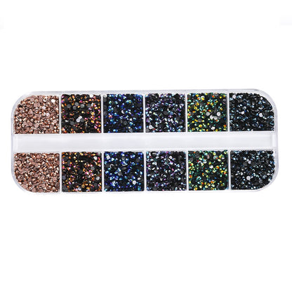12 Grid Resin Rhinestone Jelly Color Resin Rhinestone Nude Rhinestone Nail Art Nail Patch