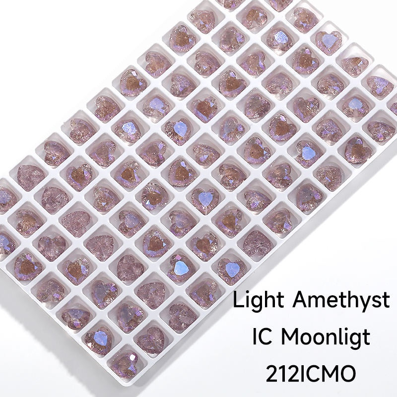【ready stock】Gemstone jewelry New Design Sweet Shape IC Series Moonlight Color K9 Glass Crystal Rhinestone For Nail Art Accessories