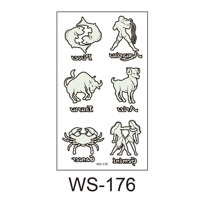 Luminous Tattoo Stickers - Glow in The Dark Temporary Tattoos for Party and Festival