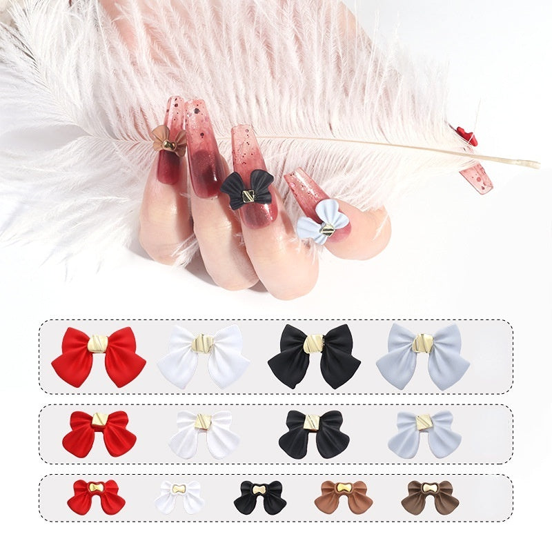 2PCS Bow Nail Decoration Crystal Metal Alloy Nail Art Rhinestones In The Shape of Bows for Nail Art Decoration