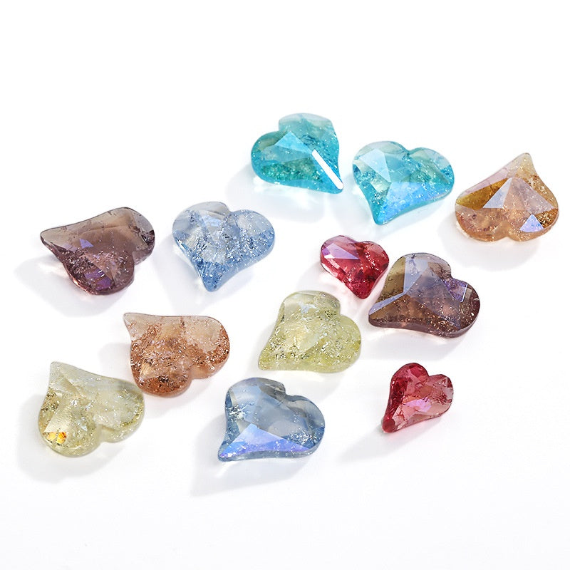 【ready stock】Gemstone jewelry New Design Luxury Sweet Heart IC Series K9 Glass Pointback Rhinestone For Clothing