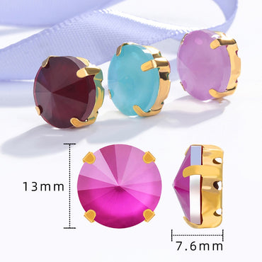 10PCS Sewing Crystal Mocha Rivoli Claw Sew On Rhinestone For Clothes Decoration