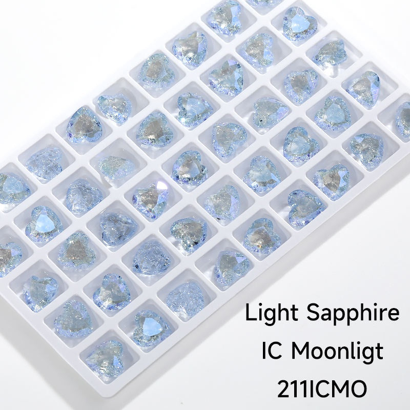 【ready stock】Gemstone jewelry New Design Sweet Shape IC Series Moonlight Color K9 Glass Crystal Rhinestone For Nail Art Accessories