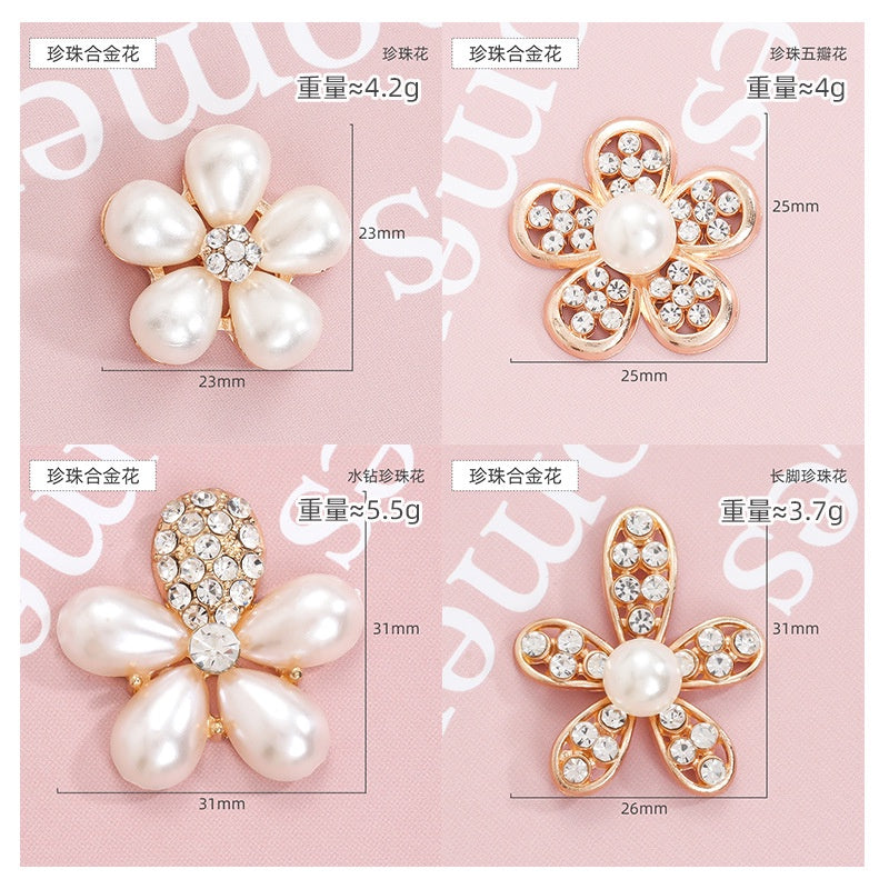 Crocs Accessories Pearls Girls Alloy Rhinestone Hair Accessories DIY Handemade