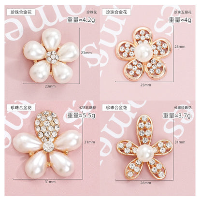 Crocs Accessories Pearls Girls Alloy Rhinestone Hair Accessories DIY Handemade