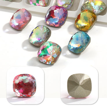Shiny Dazzle Pointy Bottoming Rhinestone High-grade Fat Square Dome Face Rhinestone DIY Nail Accessories