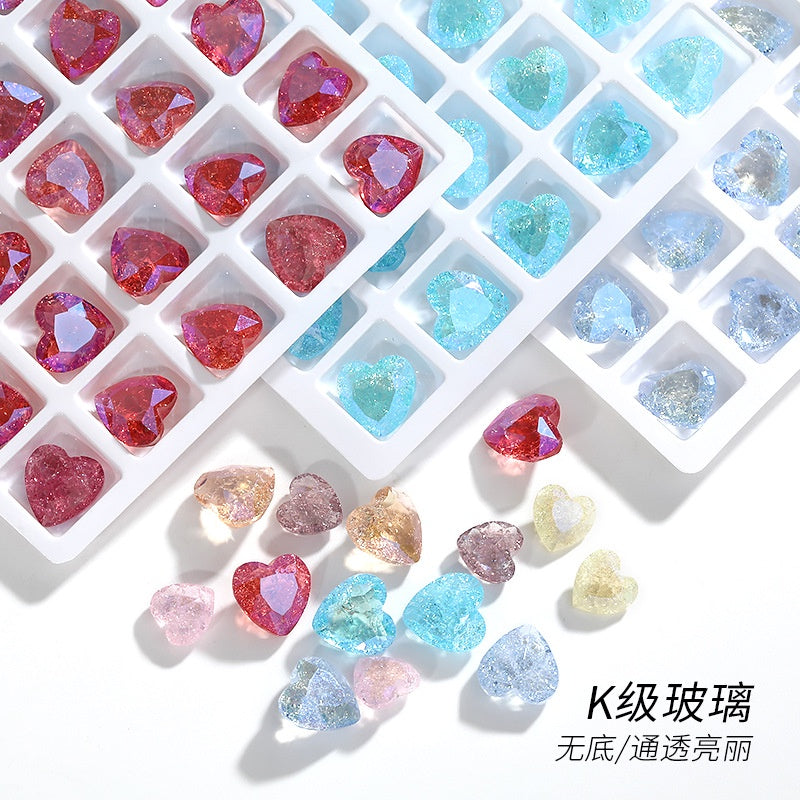 【ready stock】Gemstone jewelry New Design Sweet Shape IC Series Moonlight Color K9 Glass Crystal Rhinestone For Nail Art Accessories