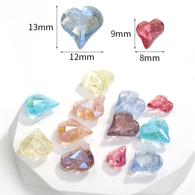 【ready stock】Gemstone jewelry New Design Luxury Sweet Heart IC Series K9 Glass Pointback Rhinestone For Clothing