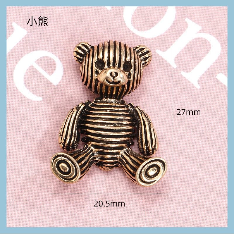 5PCS High-quality alloy vintage horizontal black bear rabbit zinc jewelry headdress DIY accessories