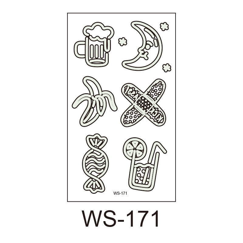 Luminous Tattoo Stickers - Glow in The Dark Temporary Tattoos for Party and Festival