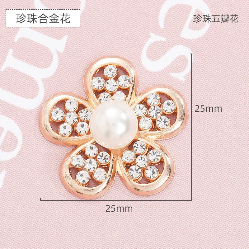 Crocs Accessories Pearls Girls Alloy Rhinestone Hair Accessories DIY Handemade