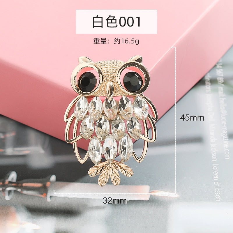 Rhinestone Owl Alloy Accessories Mobile phone case sticker Diy bag clothing alloy accessories
