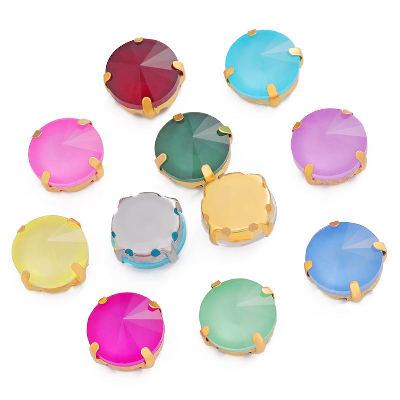 10PCS Sewing Crystal Mocha Rivoli Claw Sew On Rhinestone For Clothes Decoration