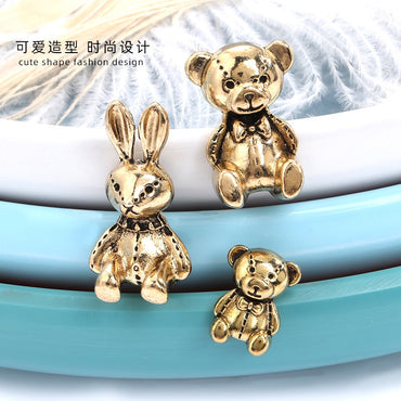 Retro Accessories Zinc Alloy Gold Rabbit Bear Shape DIY Handmade Hair Accessories Phone Case
