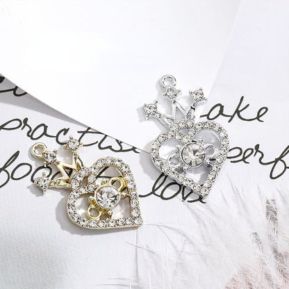 Small fragrant style metal rhinestone crown heart fashion luxury pendant girl