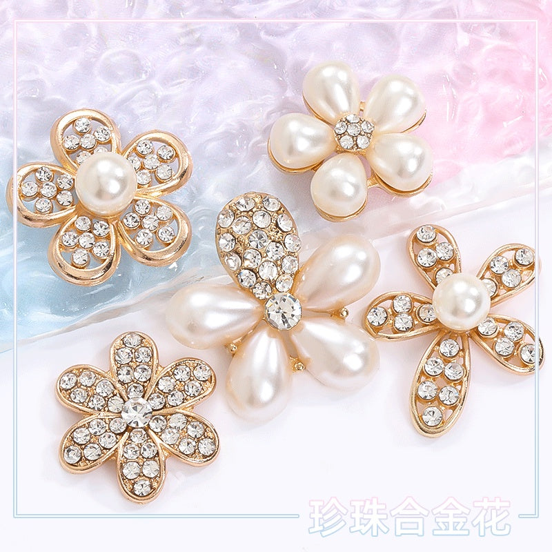 Crocs Accessories Pearls Girls Alloy Rhinestone Hair Accessories DIY Handemade