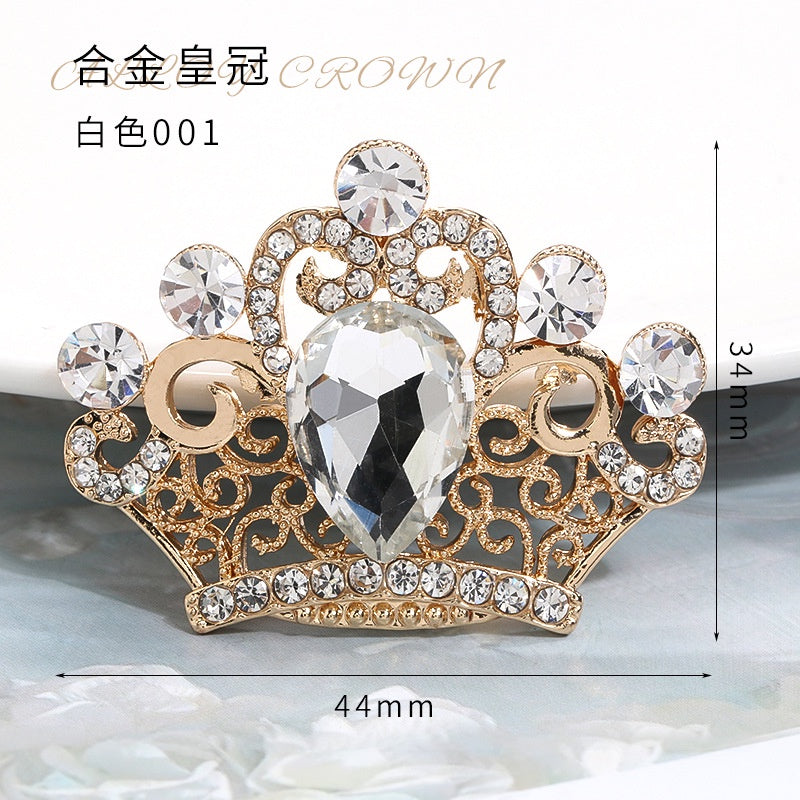 New DIY Fashion Rhinestone Crown Hair Accessories Clothing Bags Alloy Jewelry Handmade for Girls