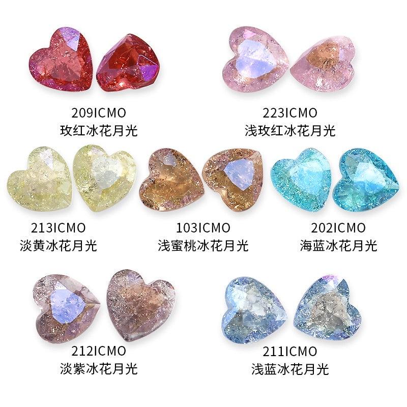 【ready stock】Gemstone jewelry New Design Sweet Shape IC Series Moonlight Color K9 Glass Crystal Rhinestone For Nail Art Accessories