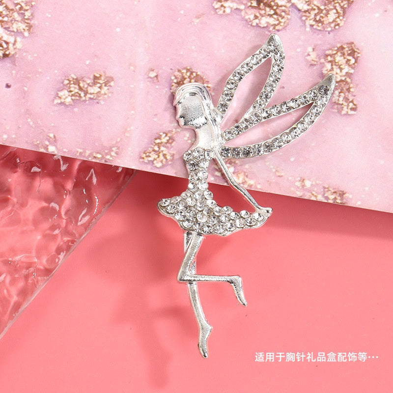 【ready stock】Handmade DIY jewelry Mobile phone beauty accessoriesAngel Genie Girl Rhinestone Alloy  Handmade Diy Jewelry Cell Phone Beauty Accessories