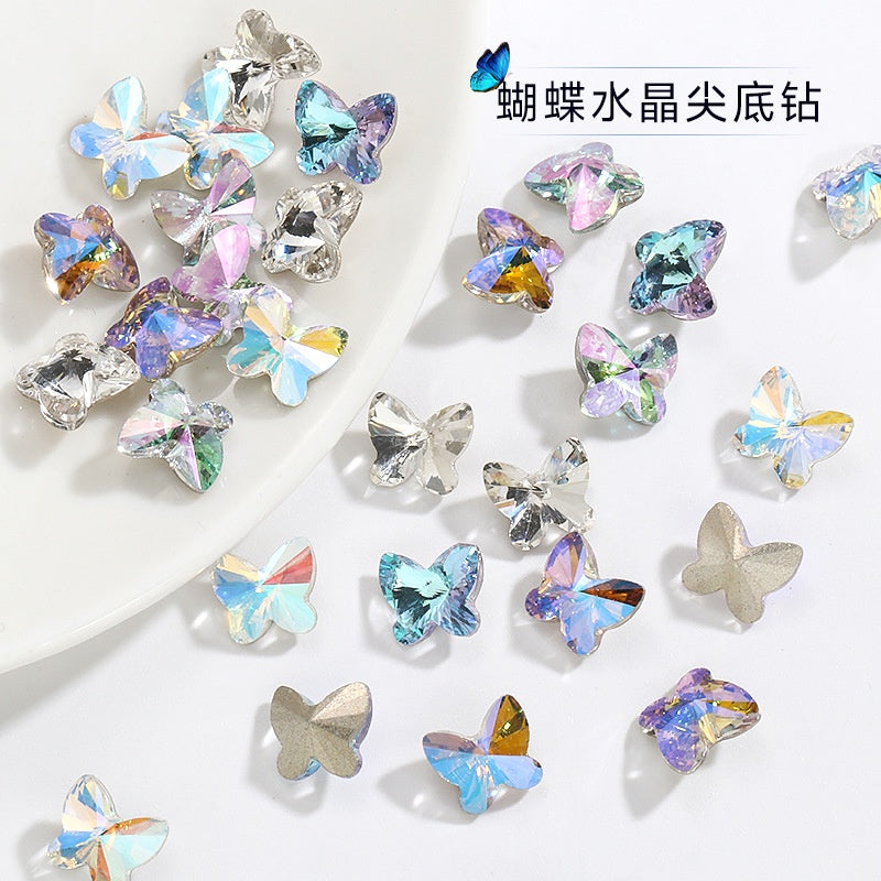 Butterfly Shape Crystal Rhinestone K9 Fancy Glass For Diy Nail Art Clothing Garment