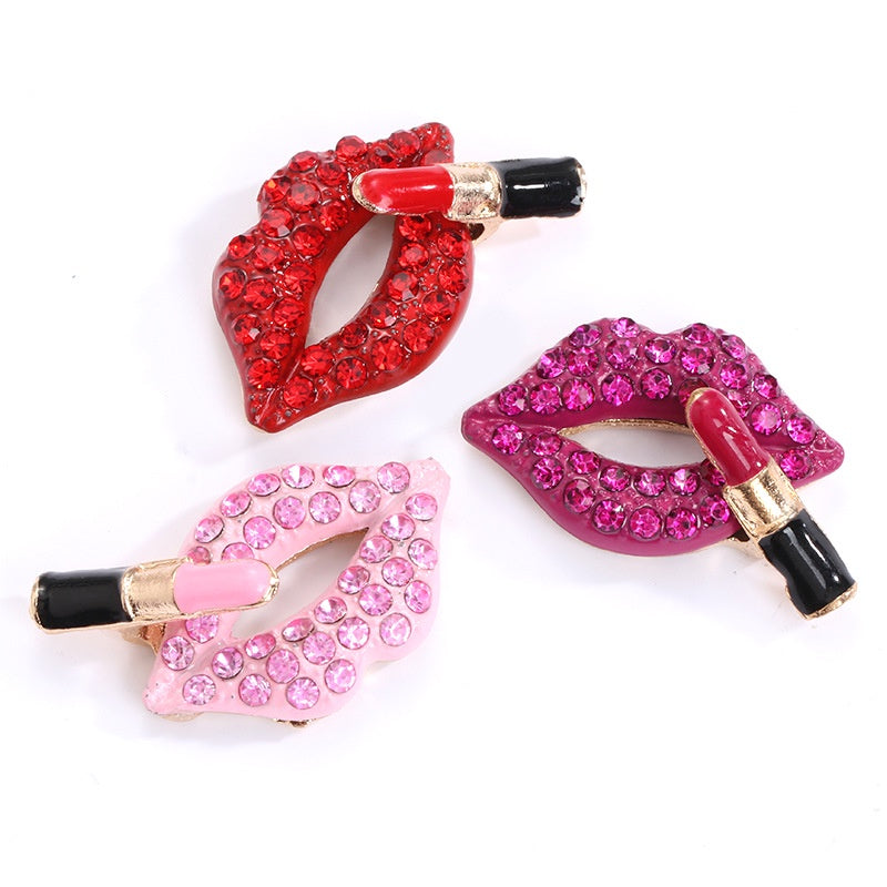 Sexy Red Lip Diy Jewelry Accessories Phone Case Stickers Diamond Material Accessories