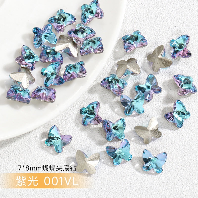 Butterfly Shape Crystal Rhinestone K9 Fancy Glass For Diy Nail Art Clothing Garment